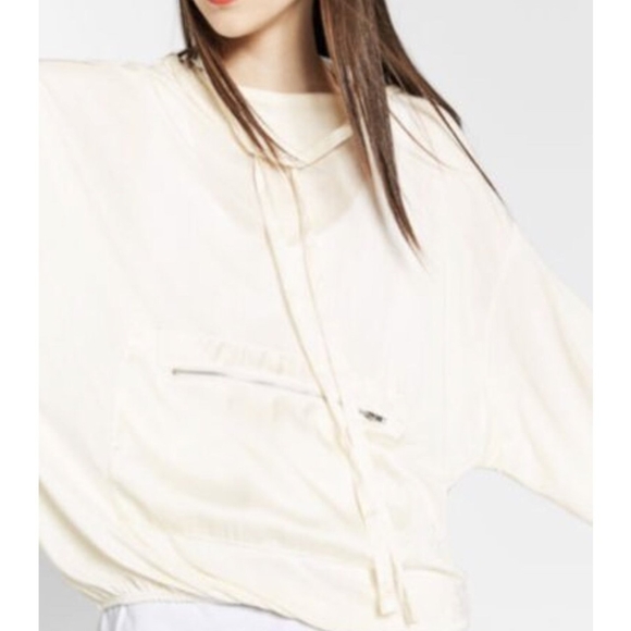 Zara Sheer Cream Sporty Sweater - Picture 3 of 4